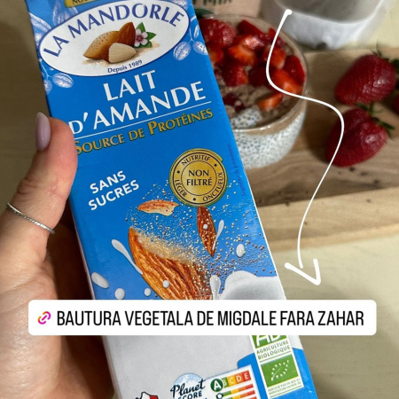 Lapte de migdale bio fara zahar 1Litru