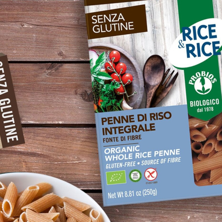 Paste fara gluten – Penne de orez integral 250g Probios