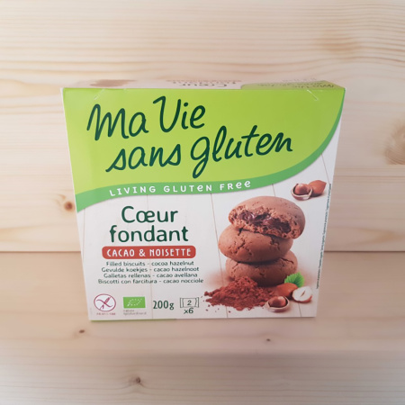 Biscuiti fara gluten cu crema de cacao si alune 200g