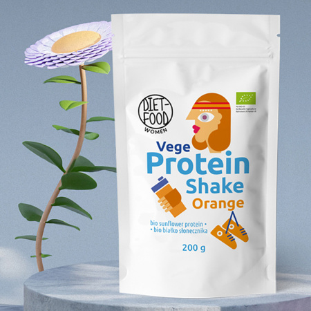 Shake proteic cu proteine vegane si aroma de portocale